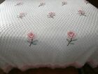 ROMANTIC TAGGED CABIN CRAFTS NEEDLE TUFTED CHENILLE BEDSPREAD 93x107 ROSES