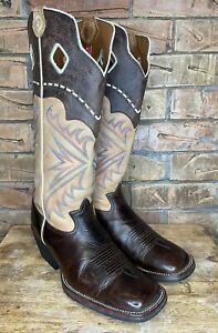 Tony Lama 3R Buckaroo Tall Brown Leather Western Cowboy Boots RR1011 Size 11D