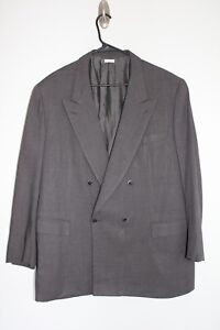 GRAY BRIONI DOUBLE-BREASTED 100% WOOL SPORT COAT sz 50R roman style suit jacket