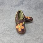 Umi Girls Leather Shoes Brown Size 9 Begonia Mary Jane Embroidered Flowers