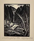 Huc-Mazelet Luquiens wood engraving, Hawaiian Landscape, 1930, pencil-signed
