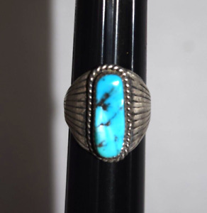 Vintage Native American sterling silver turquoise ring size 11.5