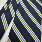 Brooks Brothers 346 100% Silk Repp Tie Gold Blue  Vertical Stripes Necktie