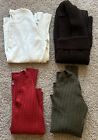 4 ( Four) Sweaters Lot/ Cream, Brown, Red, Green Size Small