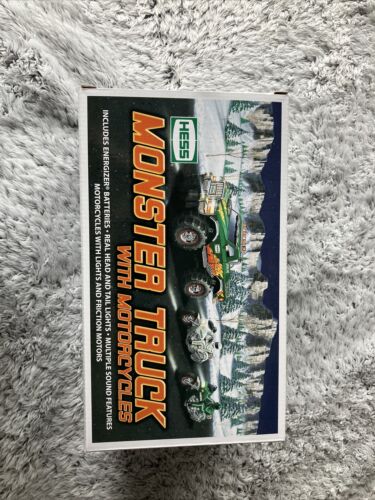 HESS MONSTER TRUCK WITH MOTORCYCLES 2007 Mint Never Out The Box Orig Batteries