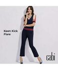Cabi Keen Kick Flare Pant #6043 Womens Sz 6 Navy Blue Ponte Knit Spring 2022