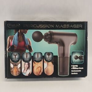 FINE LIFE PERCUSSION MASSAGER - 6 SPEEDS - 4 HEADS - RECHARGEABLE - CORDLESS
