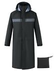 Ubon Mens Long Rain Coat Waterproof with Hood Lightweight Rain Jacket