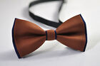 Navy blue Tan Brown Cotton bow tie bowtie for Men Boy Toddler Kids Baby