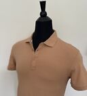 New HUGO BOSS Men's Polo Shirt M Regular Fit Beige Camel Jersey Cotton Shirt 