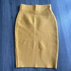 Mustard Yellow Bondange High Waist Pencil Skirt Size Small Y2K Business Casual