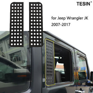 Rear Door Window Glass Strip Panel Trim For Jeep Wrangler JK 2007-17 Accessories (For: Jeep)