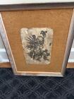 Vintage Mexico MAYAN Painting on Leather