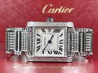 Cartier Tank Francaise 28mm Custom Iced Out 7ct Genuine Diamonds Ref 2465