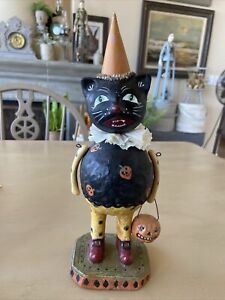 New ListingHalloween black cat bobble head nodder folk art figurine vintage~12