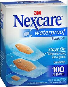 Nexcare Bandages CLEAR WATERPROOF Assorted Sizes 100ct BIG BOX
