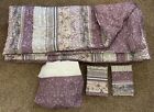 Comforter 2 Shams Bed skirt 4 Pc QUEEN Set Purple Reversible Quilted Polyester