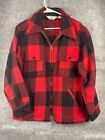 Vintage Woolrich Classic Wool Hunting Jacket  Red black  Buffalo Plaid Coat L