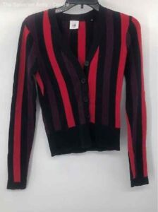 Cabi Womens Multicolor Striped Long Sleeve Button Front Cardigan Sweater Size XS