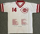 Pete Rose Cincinnati Reds #14 Stat Jersey /500 Stained Unsigned White Pullover