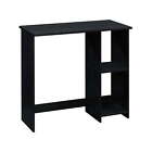 Small Space Writing Desk with 2 Shelves,Assembly Required,True Black Oak Finish