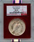 1921 Peace Dollar HIGH RELIEF S$1 NGC MS64 Paramount