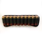 Real Leather 10 Shotgun Shells Holder Pouch Ammo Slide with Press Studs