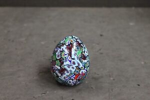 MCM Murano Milliefori Egg Shaped Glass Paperweight Eames Era