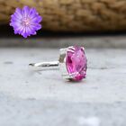 Pink Tourmaline Gemstone 925 Sterling Silver Handmade Ring Jewelry All Size