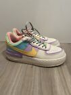 Nike Air Force 1 Shoes Womens Size 8 Shadow Pale Ivory Pastel Leather CI0919-101