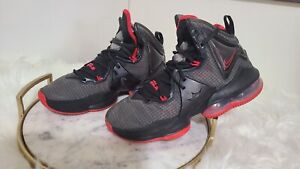 Mens Size 7 Nike LeBron James High Bred Sneakers EUC UK6 EU40 Red Black Shoes