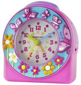 JACKQUES FAREL Alarm Clock Kids Quartz Analog Girls Butterfly Acw 69 Pink