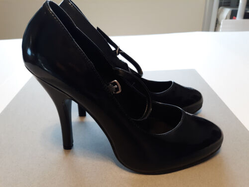 women's high heels Black Patent Leather Mary Jane's small platform women's 12