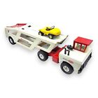 Vintage 1970's Mighty Tonka Car Carrier Hauler with Ramp White Red & Dune Buggie