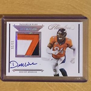 DEMARCUS WARE 2021 PANINI FLAWLESS AUTO AUTOGRAPH PATCH #11/15 BRONCOS
