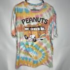 Peanuts Womens Size XL Tie-Dyed Hippie Van Snoopy T-shirt Short Sleeve