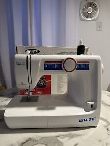 White Jeans Machine Model 4075 Home Heavy Duty Electronic Sewing Machine Working