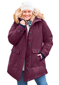 Woman Within Plus Size Arctic Parka Jacket & Hood 34