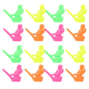16pcs Colorful Whistle Plastic Bird Shaped Whistle Water Bird Whistle Party Prop