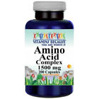 Amino Acid Complex 1500mg 13 ESSENTIAL AMINO ACIDS 200 Caps L-Glutathione 115mg