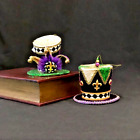 Katherine's Collection Mardi Gras Top Hat Ornaments 22-828134 Set/2