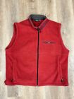 Orvis Fleece Vest XL Red Mens Full Zip Chest Pocket Hiking Camping Fishing