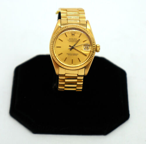 1978 Rolex Datejust President 6827 Solid 18k Gold Dial Wristwatch Midsize - 31mm