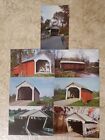 Vintage Lot Of 7 Postcards Covered Bridges Fairfield And Perry Counties Ohio