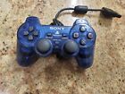 Sony PlayStation 2 PS2 Ocean Blue Clear Controller DualShock OEM SCPH-10010 READ