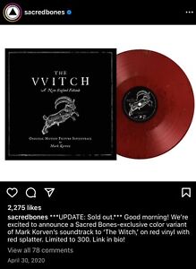 The Witch SACRED BONES RED Limited Edition /300 Vinyl LP Hereditary Midsommar
