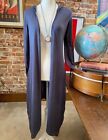 Peace Love World Snap Front Maxi Sweater Cardigan Slate Grey New Bamboo Knit