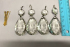 4-  Vintage Crystal Chandelier Lamp Tear Drop Prisms + Octagonal Beads + wires