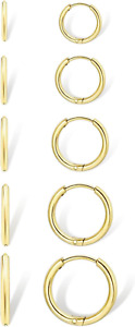 Small Gold Hoop Earrings for Women: 14K Gold Huggie Hoop Earrings for Cartilage