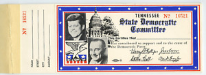 1961 Political Booklet Kennedy Johnson Democratic Party Contribution Receipts